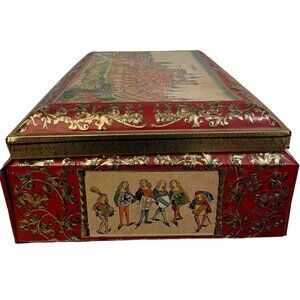 Vintage E. Otto Schmidt Lebkuchen Tin Box 16" x 6" 12" Cookie, Cupcake Holder